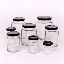 Condiments Container styles 500ml glass honey storage jar with metal lid